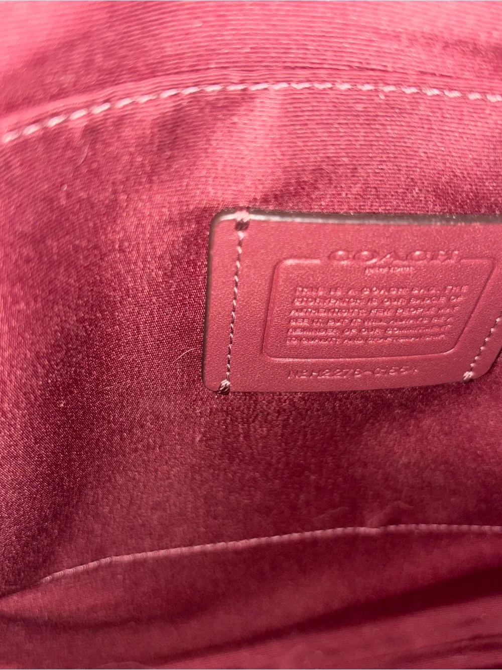 Coach Brown Signature Crossbody with Red Trim